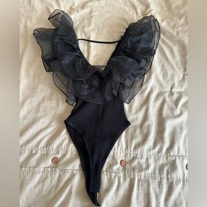 Zara Going Out Ruffle Bodysuit